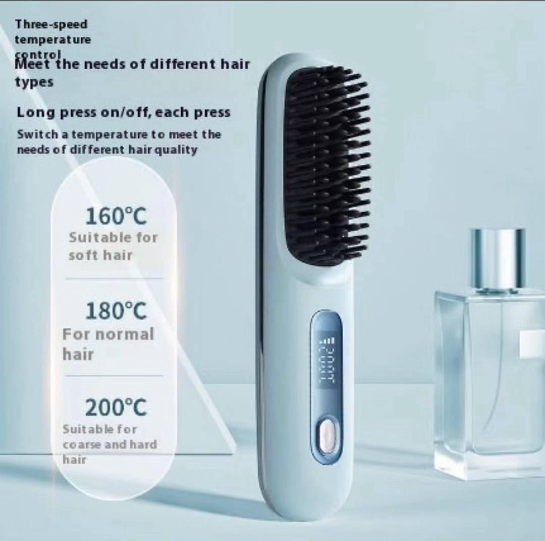 Cordless 2-in-1 Hair Straightener Brush